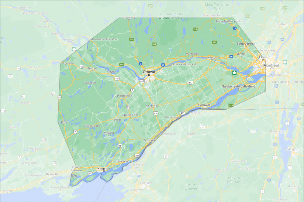 map_regions secteur de livraison de Propane Levac